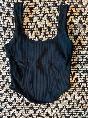 PINK Victoria's Secret Black Cinched Corset Top Size M